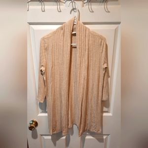 August Mist Tan Open Front Cardigan size Small